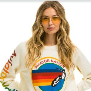 Aviator nation logo crew neck